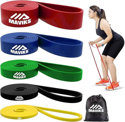 Exercise Resistance Bands for Working Out Set of 5 for Women and Men, Stretch Bands for Exercise, Physical Therapy, Arms Legs Workout, Stretching, Home Fitness
