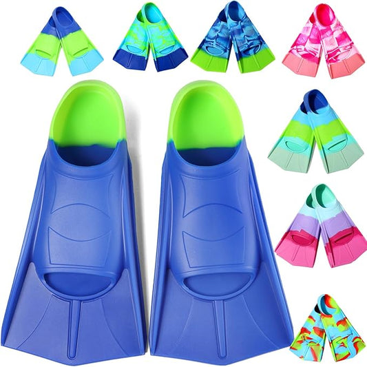 Kids Swim Fins,Short Comfortable Flippers for Lap Swimming and Training for Child,Girls,Boys,Beginners