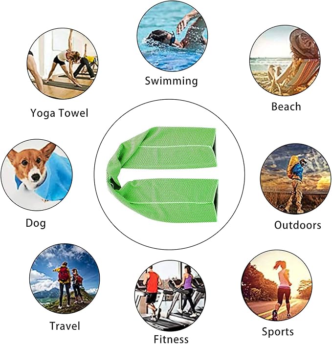 Ponpon 30pcs Cooling Towel Ice Towel Cooling Towels for Neck and Face Microfiber Cooling Towel for Gym, Travel, Yoga, Camping, Running, Outdoor Sport (10 Colors)