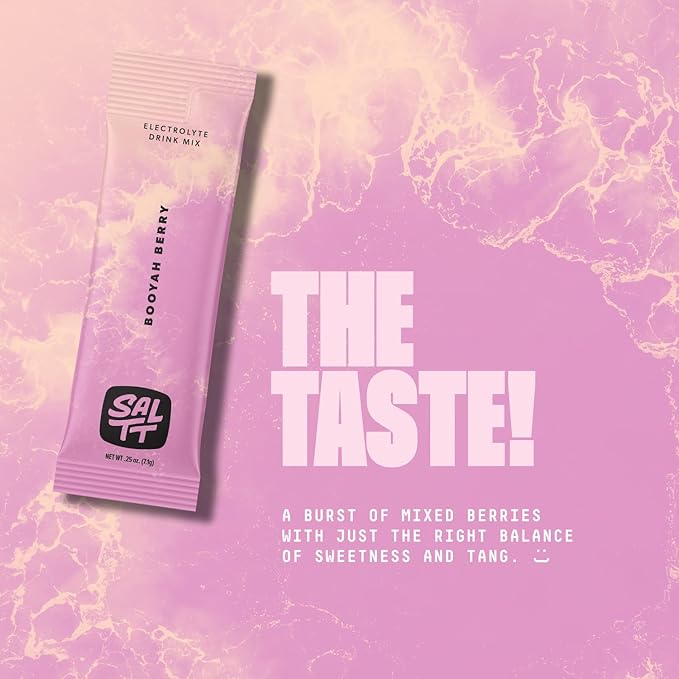 Keto Chow SALTT Electrolytes Powder Packets, Booyah Berry (30 Hydration Packets) - Magnesium, Potassium, Sodium, Trace Minerals - Vegan, Sugar Free, Gluten Free - Travel Essentials - Made in USA