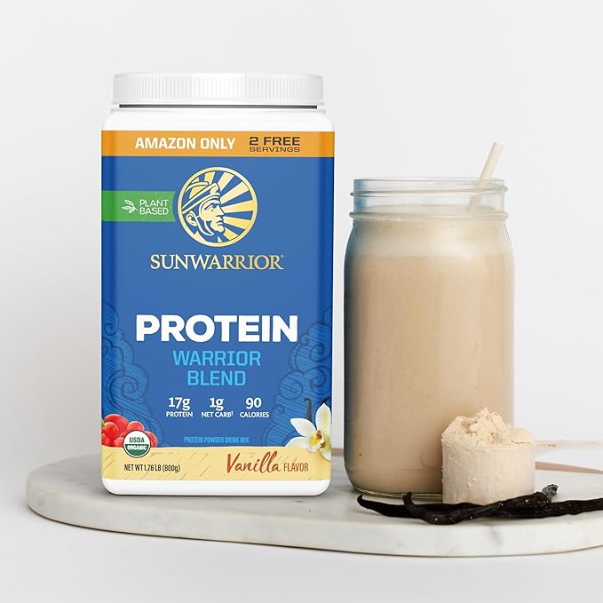 Organic Plant Based Protein Powder | Vegan Organic Protein Powder Vanilla Flavored with BCAA Amino Acids & Hemp Seed Pea Blend | Non-GMO Soy Dairy Filler & Gluten Free (Vanilla, 32 Servings)
