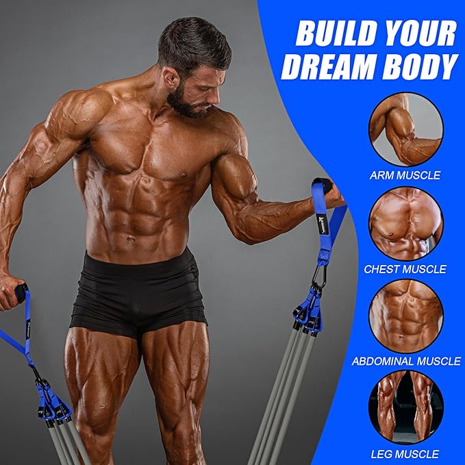 Heavy Resistance Bands for Working Out, 350lbs/450lbs Exercise Bands with Handles, Workout Bands Set for Men, Fitness Weight Bands for Muscle Strength Training, Stretching, Slim, Home Gym Equipment