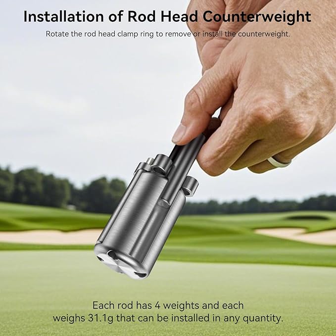 Golf Swing Trainer Aid, Weighted Golf Grip Trainer for Improve Swing Speed and Chipping Hitting, Adjustable Weight System for Golf Speed Training Warmup Aid for Men and Woman