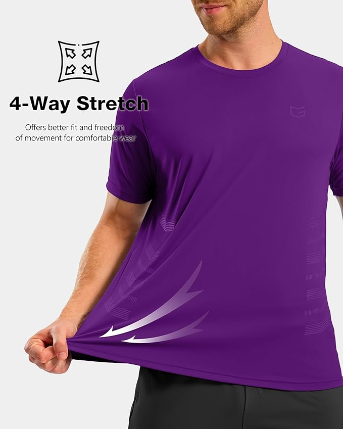 G Gradual Men's Workout Shirts Quick Dry Athletic Running T-Shirts Lightweight Moisture Wicking Short Sleeve Sports Gym Tops