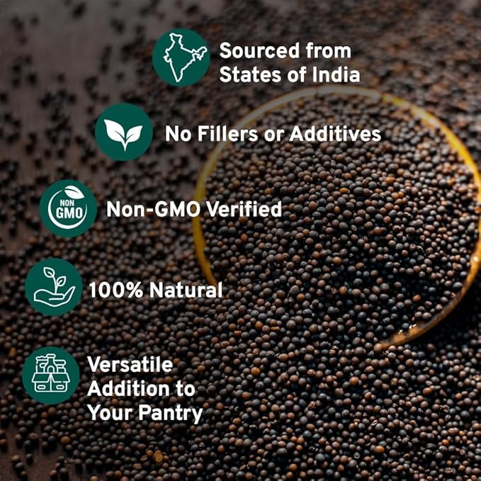 Black Mustard Seeds (397g/14oz), Gluten free, 100% Raw, Sourced from India, Packed in Resealable Zip Lock Pouch