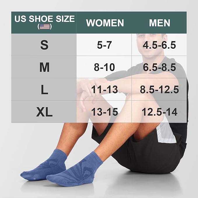 Lapulas 6 Pack Men's Ankle Socks with Cushion, Cotton Quarter Socks for Sport Training Running