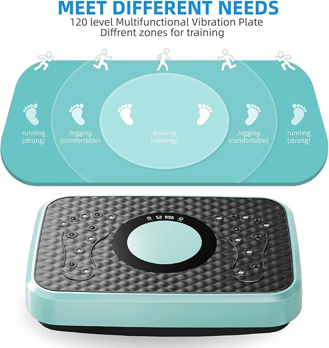 Vibration Plate Fitness Platform Whole Body Exercise Machine with 120 Speed Levels, Lymphatic Drainage, Fat Burning, and Weight Loss, Perfect for Women, Men, and Home Gym Exercise