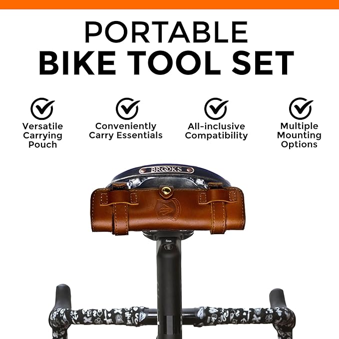 FULL WINDSOR -The Nutter Bicycle Multi Tool–Portable Cycling Repair Kit for MTB, Road & Dirt Bikes – Includes Spanner, Magnetic Bit, Tire Levers & Bottle Opener–Compact Brown Case for On-the-Go Fixes