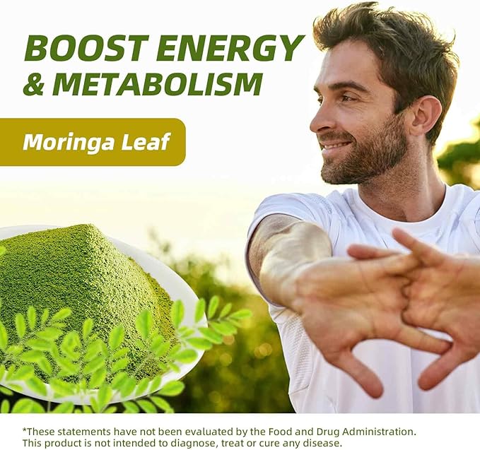 Matcha Powder with Moringa, Green Tea and Resveratrol, 4-in-1 Superfood for Energy, Immune, Digestion and Antioxidant Support, Vegan, Gluten-Free, 5.64 oz