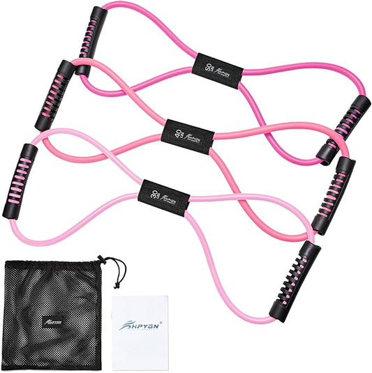 HPYGN Resistance Bands, Figure 8 Exercise Bands for Women Men, 8 Shaped Resistance Bands for Arms, Chest Expander, Yoga Gym Fitness Pulling Rope 8 Word Elastic for Exercise Muscle Training Tubing