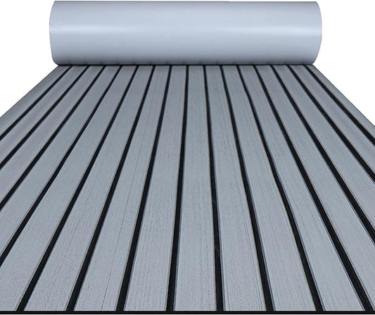 FOCEAN Boat Flooring EVA Foam Boat Decking Faux Teak Marine Flooring Boat Mat Boat Carpet Sheet for Motorboat RV Yacht Kayak Surfboard, 94.5"x 47.2"/35.4"/23.6"/15.7"