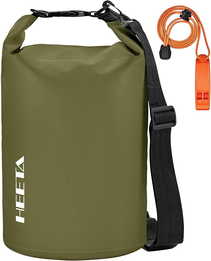 HEETA Waterproof Dry Bag for Women Men(Upgraded Version) 5L/10L/20L/30L/40L Roll Top Lightweight Dry Storage Bag Backpack with Emergency Whistle for Travel, Swimming, Boating, Kayaking, Camping, Beach