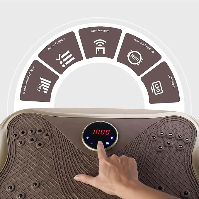 Vibration Plate Fitness Platform Whole Body Exercise Machine with 120 Speed Levels, Lymphatic Drainage, Fat Burning, and Weight Loss, Perfect for Women, Men, and Home Gym Exercise