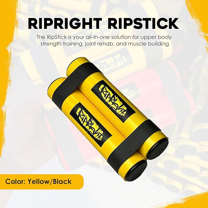 RipStick, Workout Equipment for Joint Rehab, Shoulder and Resistance Training, Muscle Building and Core Workout Equipment with 6 Adjustable Resistance Bands