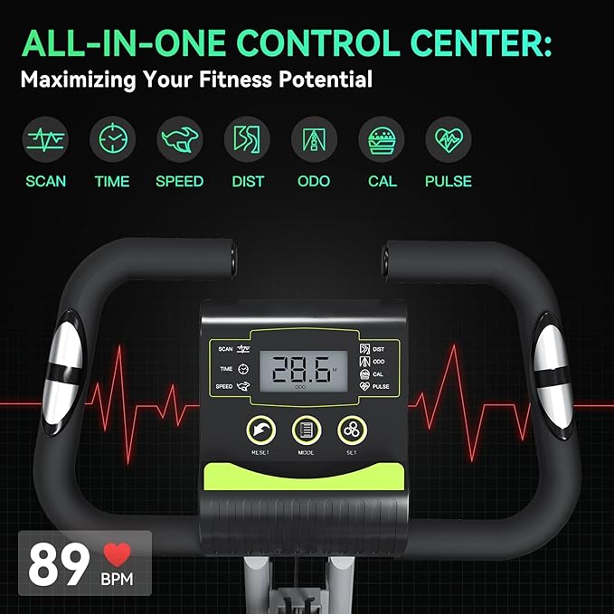 Foldable Exercise Bike Stationary Bikes for Home, 5 IN 1 Indoor Workout Bike, Cycling Bike with 16-Level Quiet Magnetic Resistance, 6.6 LBS Flywheel and 300LBS Capacity, 2025 Designed 817 X-bike