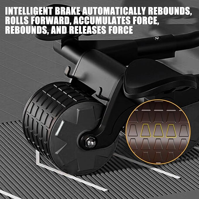Uota Elbow Support Automatic Rebound Abdominal Wheel，Ab Roller for Abdominal Exercise Machine，Abs Workout Equipment，Dolly Core Strengthening Trainer Fitness Belly Training