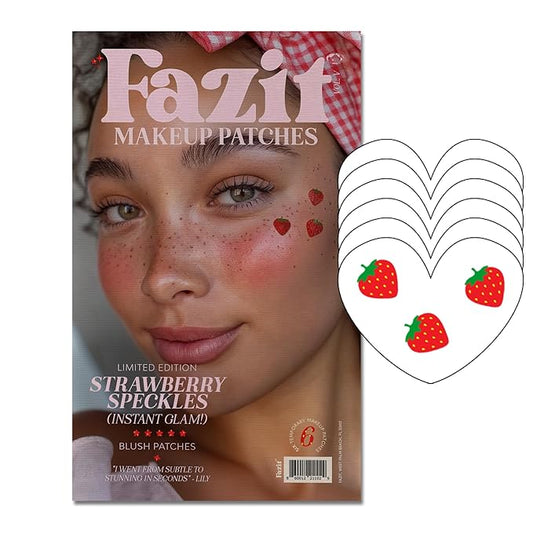 Fazit Makeup Patches - Face Makeup Patches - Beauty Face Makeup - Strawberry Speckles - Waterproof Strawberry Speckles - Temporary Face Strawberry Speckles For Women - 6 count