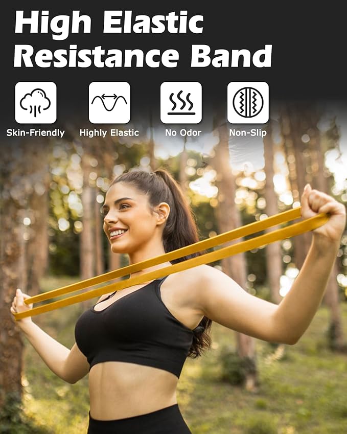 Zacro Resistance Bands, 6 Resistance Levels Pull Up Assistance Bands, Exercise Bands for Men&Women, Heavy Duty Resistance Band Set with Door Anchor, for Working Out, Muscle Training, Physical Therapy