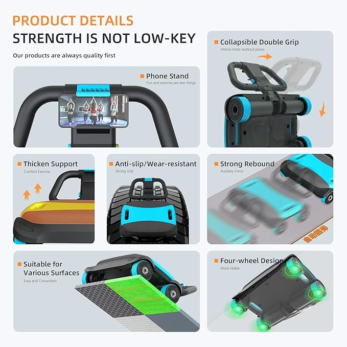 FIAMERMOR 2025 AB Roller Wheel - 4 wheel elbow support abdominal wheel automatic rebound abdominal fat burning weight loss core training equipment home/gym