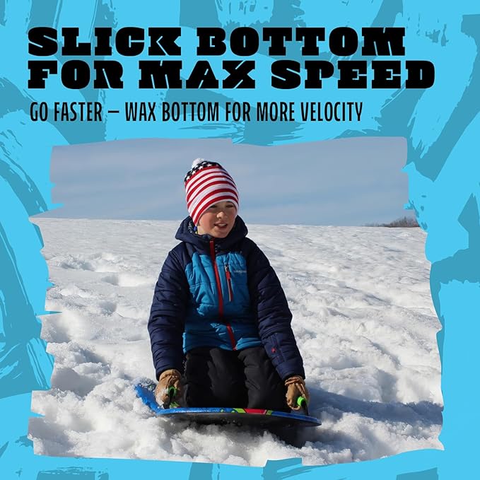 Flexible Flyer Lightweight Foam Slider, Adult and Kids Snow Play Sled with Handles, Winter Toboggan Sled for Ages 5 and Up