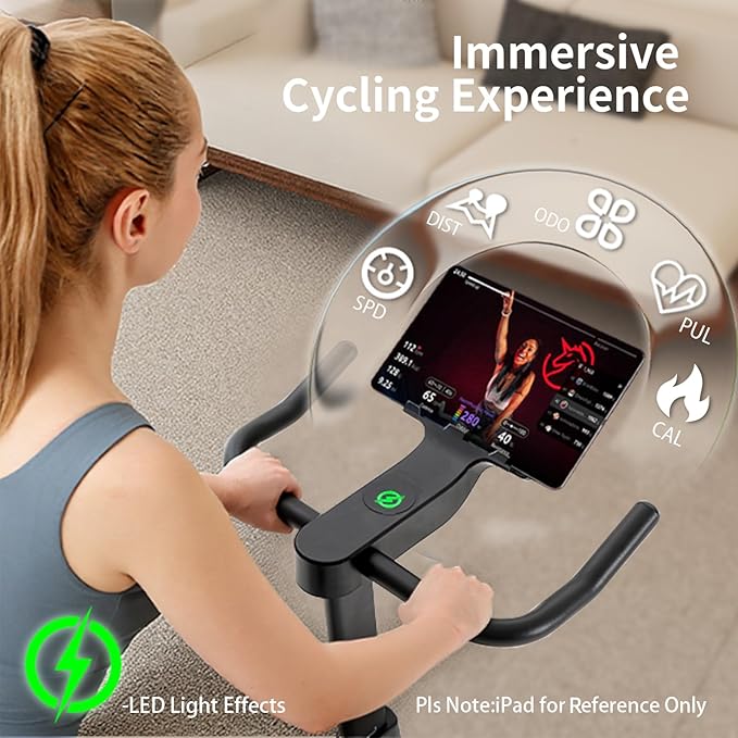 YESOUL Indoor Exercise Bike for Home, Stationary Bike with Silent Magnetic Resistance, 300lbs Capacity, Stable Triangle Frame, Adjustable Resistance & Smart App with Scenic Rides and Live Classes