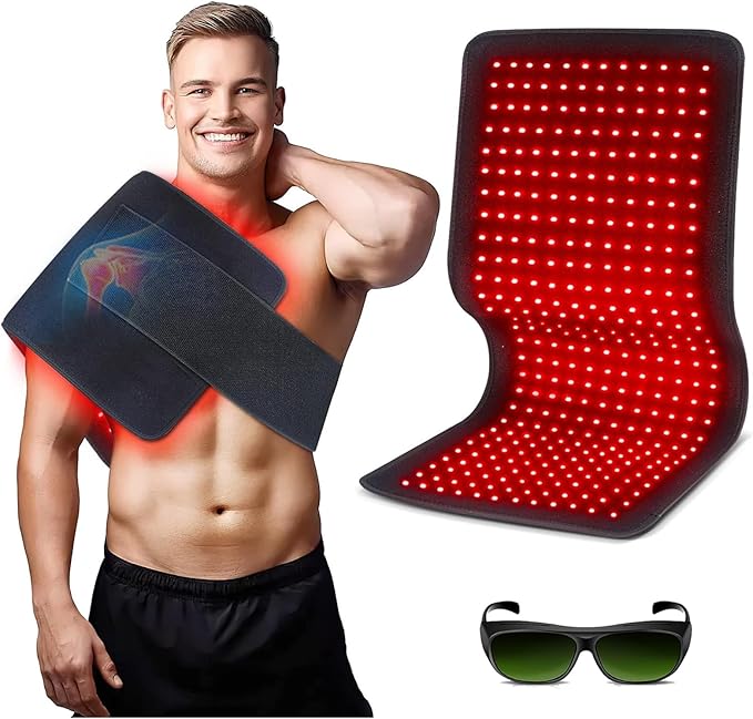 Red Light Therapy Pad for Body, 60W LED Red & Infrared Light Device Mat with 660nm & 850nm Wavelengths for Waist Back Shoulder Muscle Pain Relief FSA Eligible