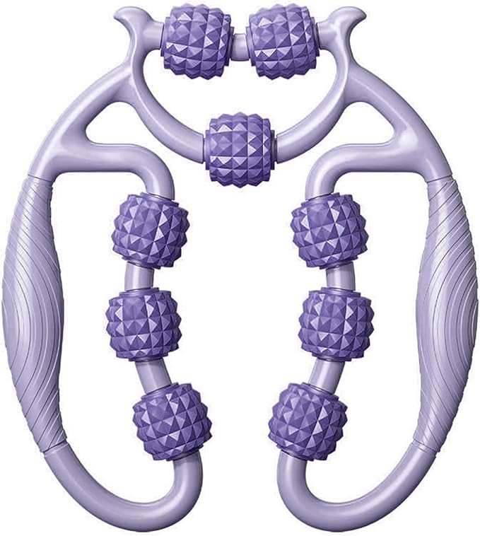 HEEPDD 9 Wheels Muscle Roller, Leg Massager Muscle Relaxation Stretching Roller Foam Roller Deep Tissue Massager for Thigh Arms Leg Waist (Purple)