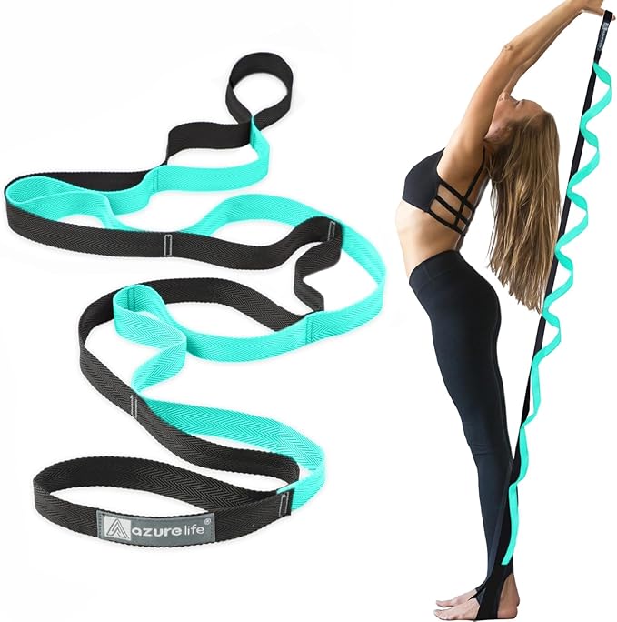 Premium Durable Stretch Straps with Loops, Stretching Strap for Physical Therapy, Multi-Loop Yoga Strap Fitness Exercise Strap for Yoga, Pilates, Dance, Flexibility&Exercise