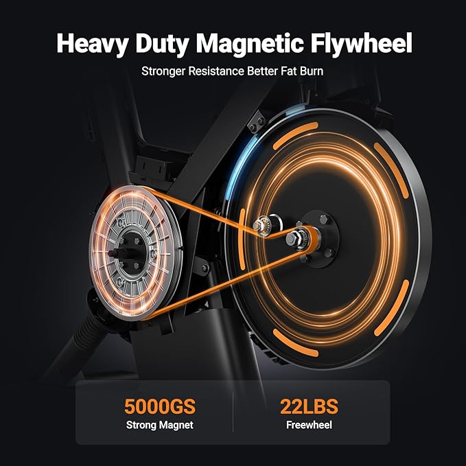 MERACH Magnetic Exercise Bike, Indoor Cycling Bike with Self-Developed App, 350 lbs Weight Capacity & 40 lbs Flywheel, Stationary Bike for Home Gym Fitness