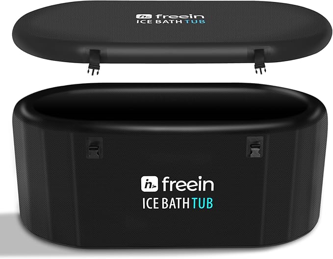Freein Ice Bath Tub For Athletes Water Chiller Compatible Cold Plunge Outdoor, Portable, Foldable Cold Plunge Tub for Adults 52"x28"x24" Inflatable Recovery PRO