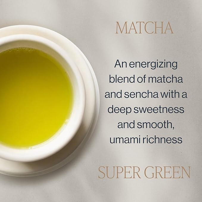 Rishi Tea Matcha Super Green Japanese Tea - Organic, Caffeinated Sachet Bags, Umami, Antioxidant Rich Sencha & Matcha Blend - 50 Count