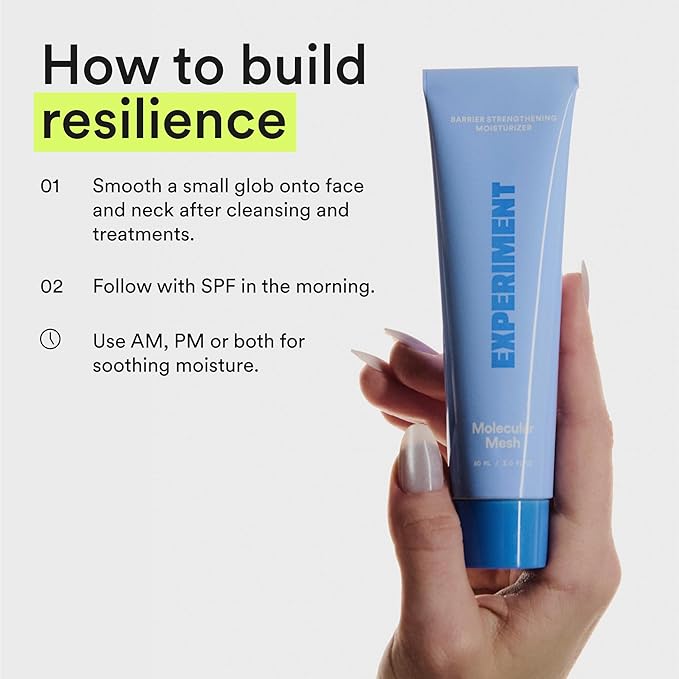 Experiment Molecular Mesh Barrier Repair Moisturizer – Soothing Lightweight Face Cream for Strength, Redness & Irritation - Ectoin, Phytosphingosine, Centella 2 FL OZ - Vegan for Sensitive Skin