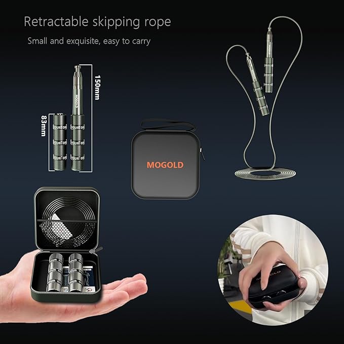 Speed Jump Rope - Tangle-Free Foldable Grip Skipping Rope for Fitness, Boxing & Cardio - Durable PVC Cable for Men Women