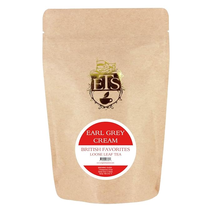 English Tea Store Earl Grey Cream Loose Leaf Tea Pouches - 4oz | Bergamot with Vanilla Notes | Ceylon Black Tea | Smooth Flavor | Rich Aroma