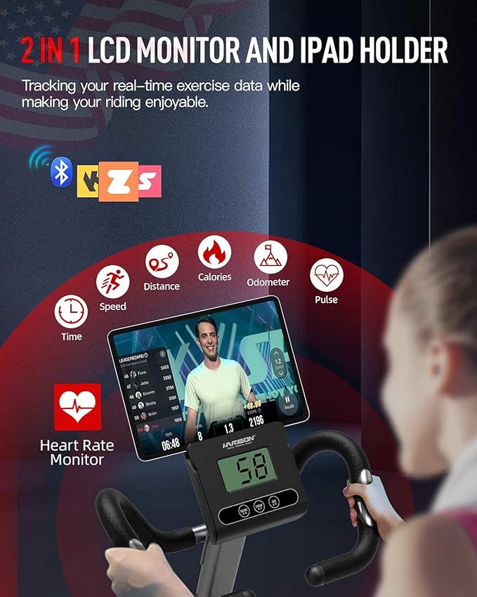 HARISON Magnetic Recumbent Exercise Bike, Recumbent bikes for Adult and Seniors, Recumbent Exercise bike for Home 350 lbs Capacity