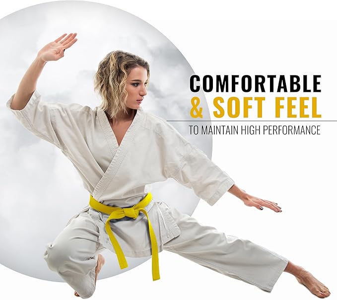 DXM SPORTS BJJ Jiu Jitsu Belt - Taekwondo Karate Belt - Martial Arts Uniform Ranking Judo Belt Double Stitched for Kids Adult