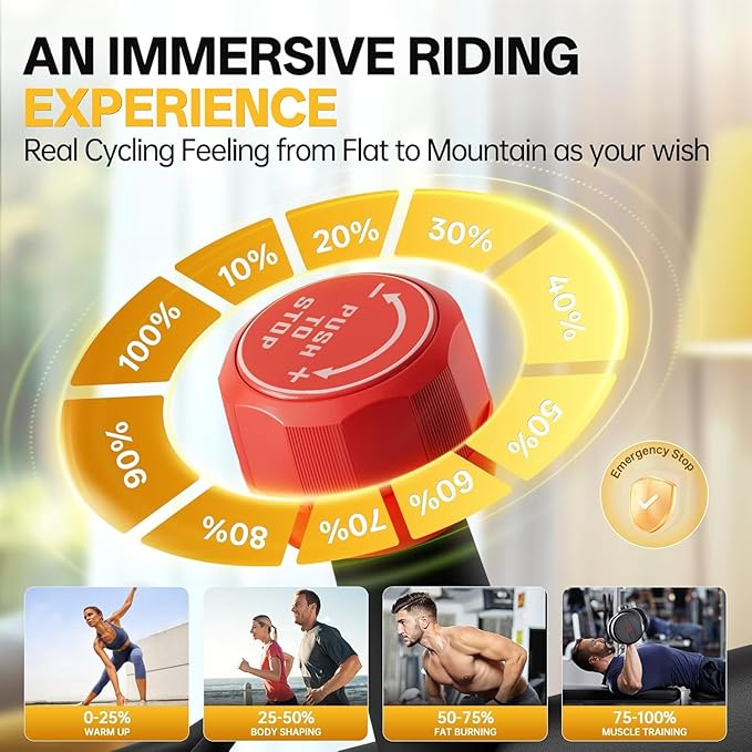YAMO Exercise Bike, Upgraded Stationary Bikes for Home Cardio with App Compatible, Adjustable Quiet Magnetic Resistance Indoor Cycling Bike 300 LBS Capacity Comfortable Seat Cushion & Tablet Mount