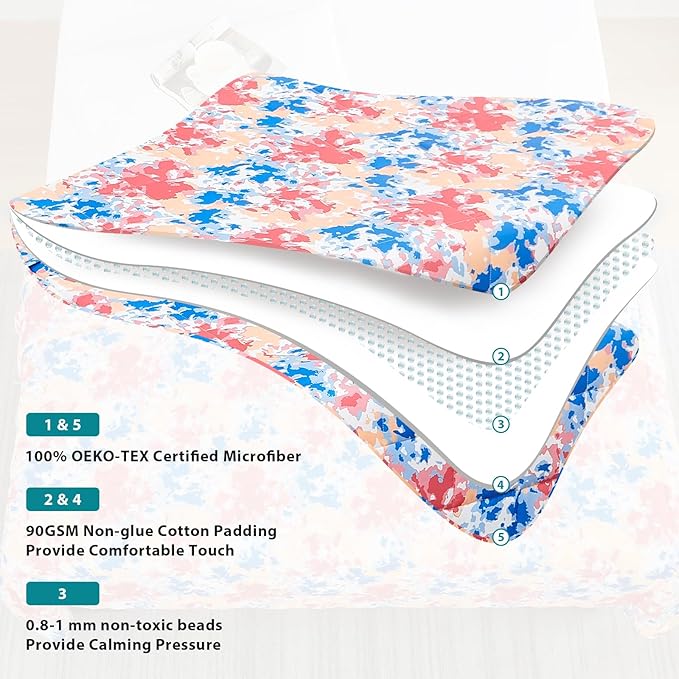 L'AGRATY Weighted Blanket - 48"x72" 20lbs Cooling Breathable Heavy Blanket with Glass Beads for Adult All-Season