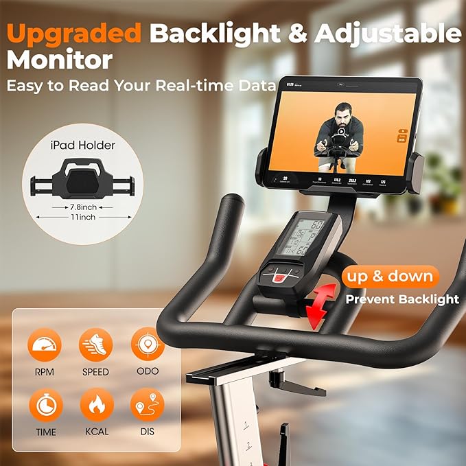 YOSUDA PRO Magnetic Exercise Bike 350 lbs Weight Capacity - Indoor Cycling Bike Stationary with Comfortable Seat Cushion, Silent Belt Drive