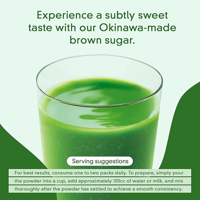 Kin no Aojiru Veggie Blend - 25 Types of Pure Japanese Vegetables Including Young Barley Grass - Ready-to-Use 0.12 oz. (3.5g) Individual Packet × 30pcs - Gluten Free, 2 Pack