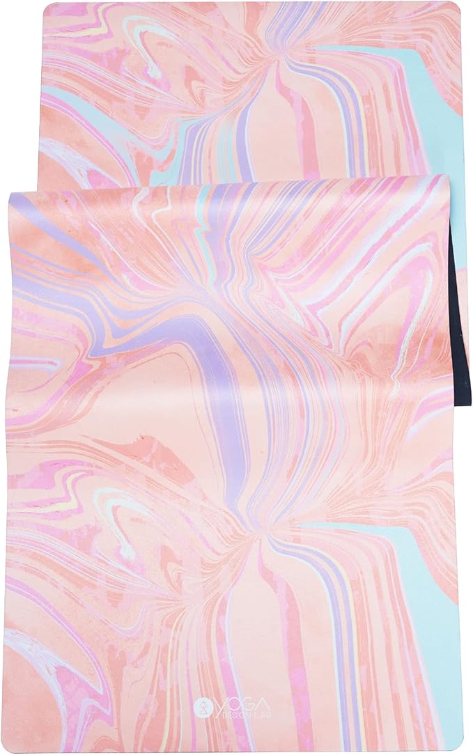 YOGA DESIGN LAB | The Combo Yoga Mat | 2-in-1 Mat+Towel | Eco Luxury | Ideal for Hot Yoga, Power, Bikram, Ashtanga, Sweat | Studio Quality | Includes Carrying Strap!