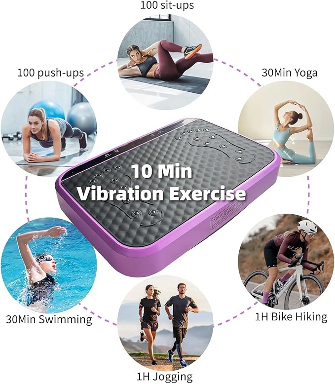 Vibration Plate Fitness Platform Whole Body Exercise Machine with 120 Speed Levels, Lymphatic Drainage, Fat Burning, and Weight Loss, Perfect for Women, Men, and Home Gym Exercise