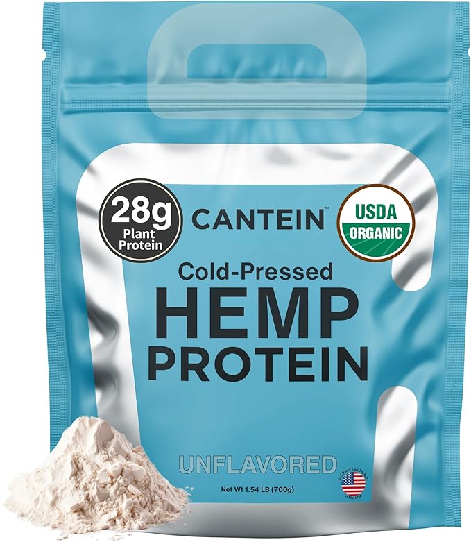 Organic Hemp Protein, Vegan Protein Powder, Clean Plant Based Protein Powder, Non Dairy Protein, Lactose Free Natural Protein, Gluten Free- 20 Servings, Unflavored