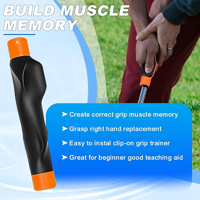 Golf Grip Trainer, Golf Club Grip, Golf Grip Training Aid, Helps Improve and Train Correct Hand Position (Right Hand )