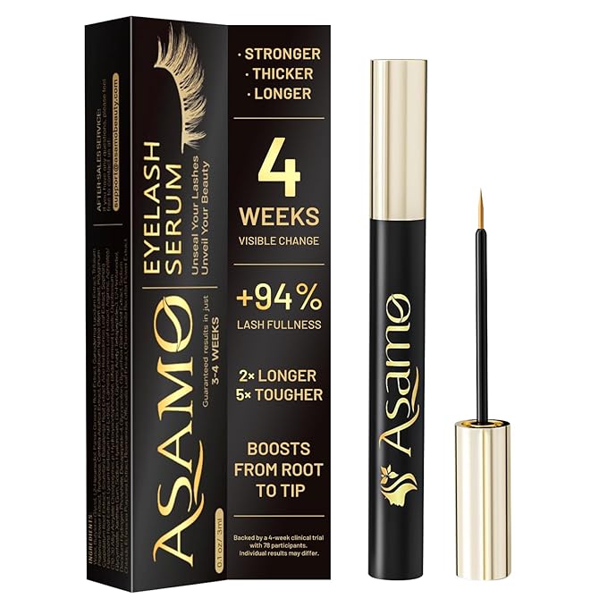 Eyelash Growth Serum – 15 Plant Extracts Hypoallergenic Oil Free for Longer Lashes,Natural Beauty Enhancement,eye lash serum growth(Gold Black)