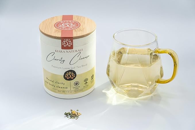 Kiara Naturals Loose Leaf Herbal Detox Tea, Clarity Cleanse - Moringa, Lemon & Mint, 1 Count, TEA, Plant-based, Caffeine-Free