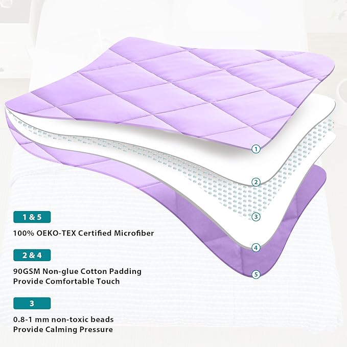 L'AGRATY Weighted Blanket - 60"x80", 20lbs Cooling Breathable Heavy Blanket with Glass Beads for Adult All-Season