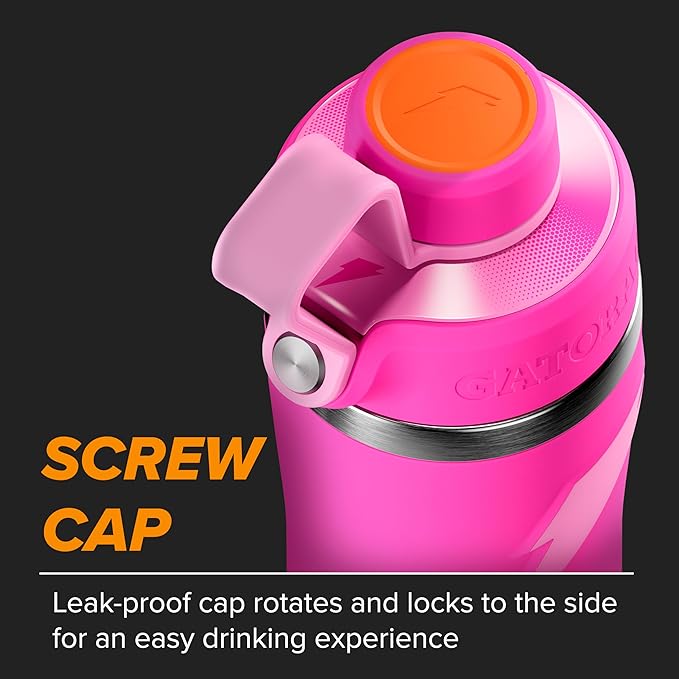 Gatorade 'Overtime' 22oz Stainless Steel Water Bottle, Twist Cap, Grey