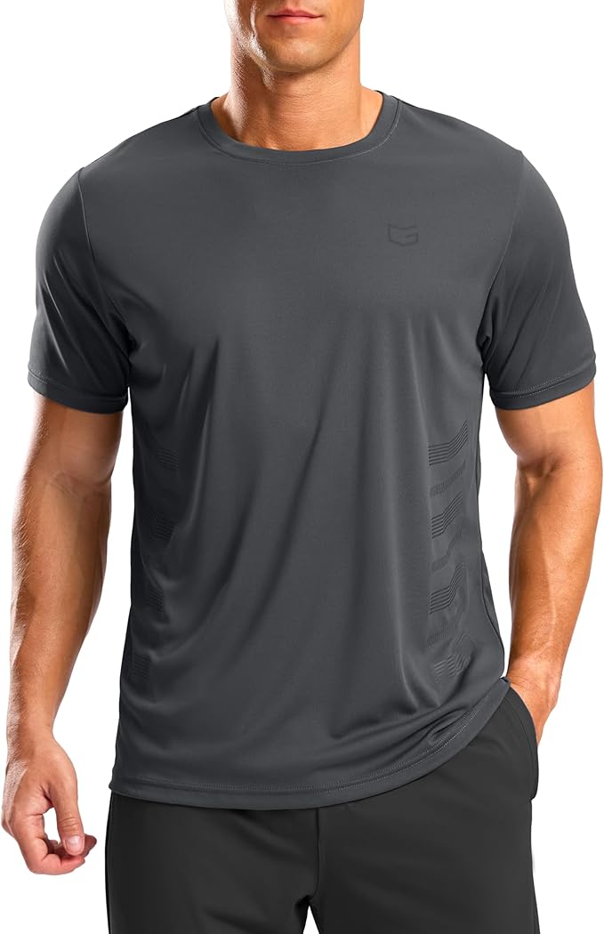 G Gradual Men's Workout Shirts Quick Dry Athletic Running T-Shirts Lightweight Moisture Wicking Short Sleeve Sports Gym Tops