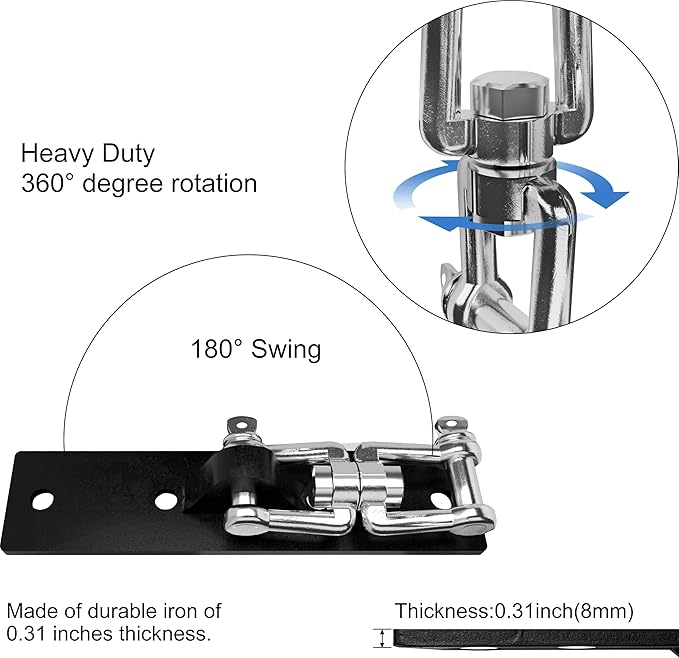 Heavy Bag Hanger,Punching Bag Mount Hanger Bracket,Ceiling Mount Hook 360°Rotation Wood Beam Holder Body Weight Strength Training Systems,Suitable for Swings and sandbags(900 LB Capacity)